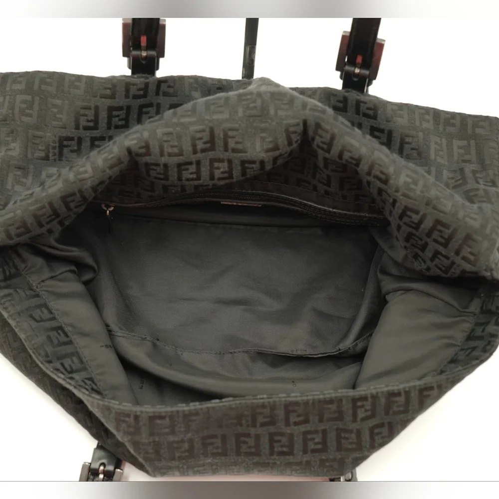 ❌️❌️SOLD❌️❌️J36💖 Fendi Vintage Black Flap Zucchino Shoulder Bag - Picture 11 of 16